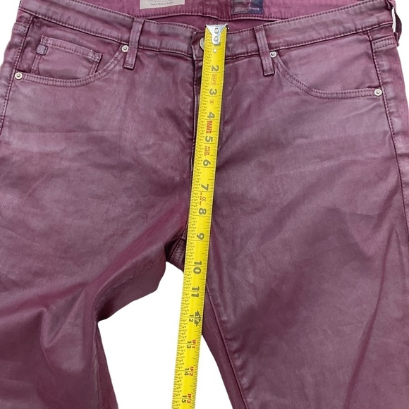 Woman's Adiano Goldschmeid AG Maroon Legging Super Skinny Ankle Faux Leather - Picture 7 of 12